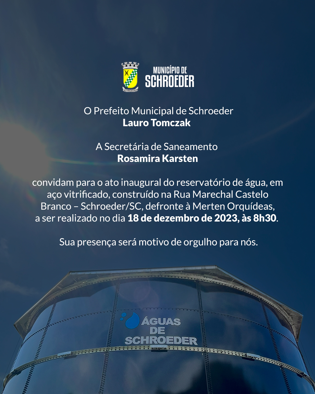 Schroeder realiza pesquisa para melhorar Turismo na cidade e pede