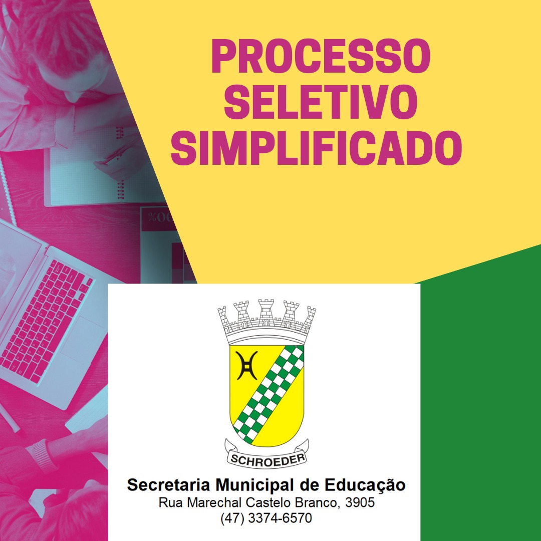 Prefeitura de Schroeder - SC divulga Processo seletivo na área da